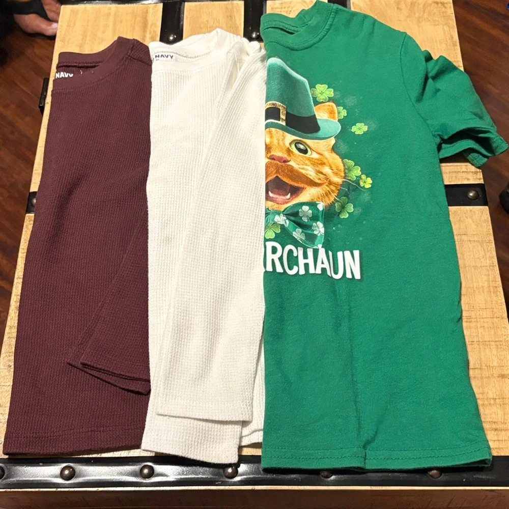 The Children's Place Green Leprechaun Graphic Tee with White and Maroon Tops